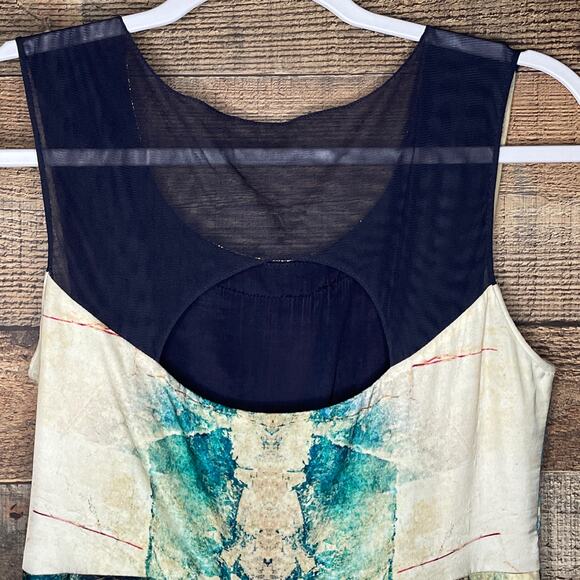 Anthropologie Bhanuni Jyoti Villette Necklaced Dress Beaded Watercolor SZ 2 - Picture 8 of 12